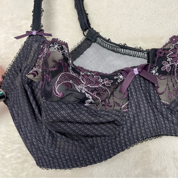 Fantasie Women's Skylar Underwire Full Coverage Bra Womens 32D pinstripe lace - Picture 8 of 9